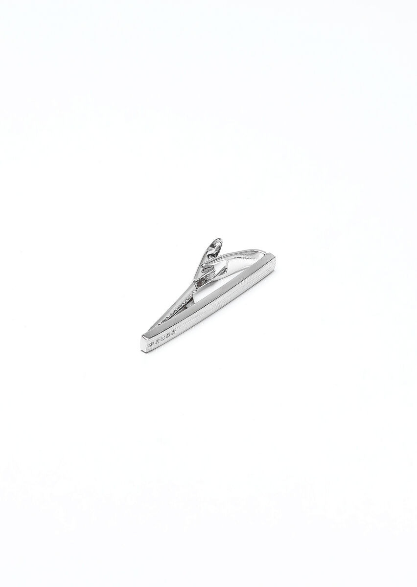 Silver Metal Tie Needle - 1