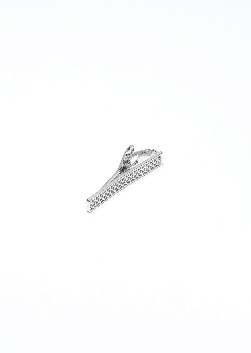 Silver Metal Tie Needle - 1