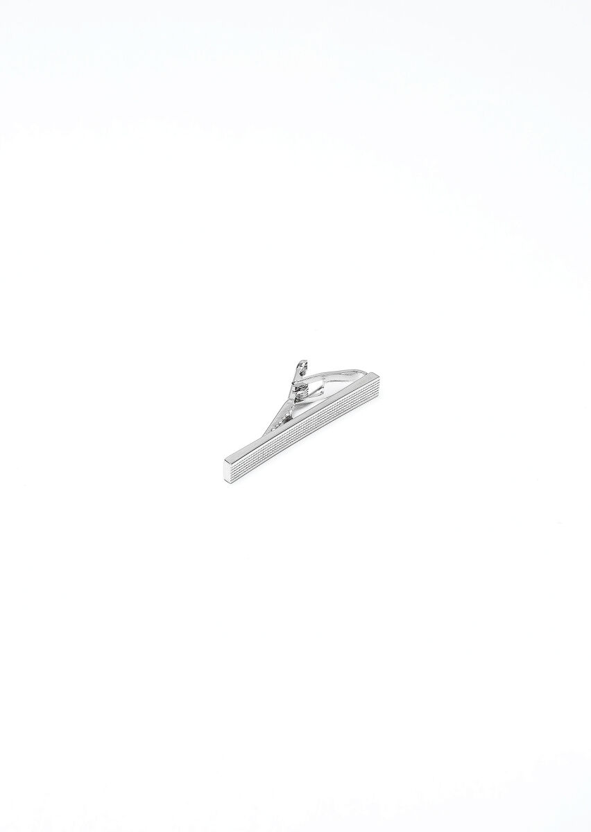 Silver Metal Tie Needle - 1