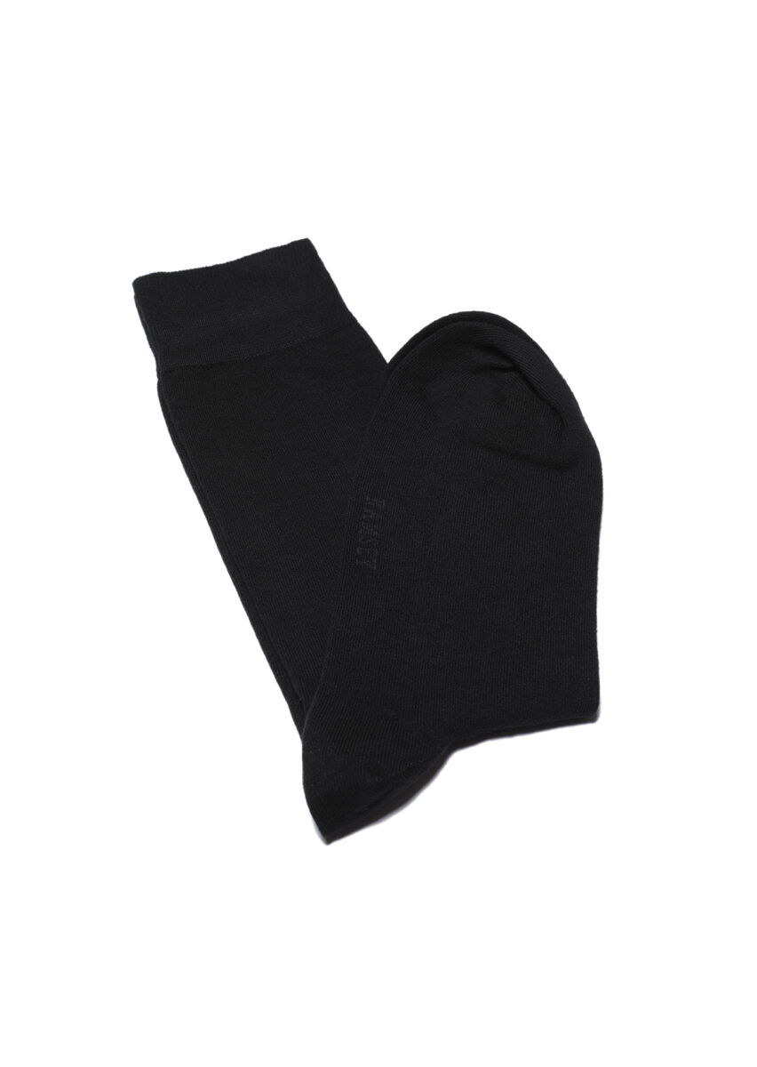 Siyah %100 Pamuk Çorap - 1