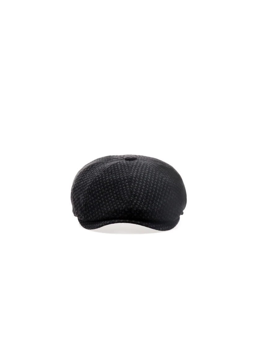 Siyah %50 Polyester ,%50 Yün Sapka - 2