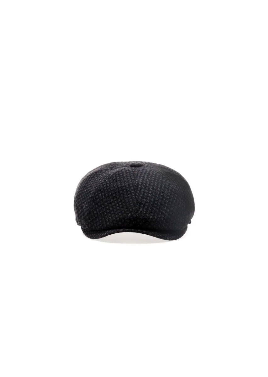 Siyah %50 Polyester ,%50 Yün Sapka - 2