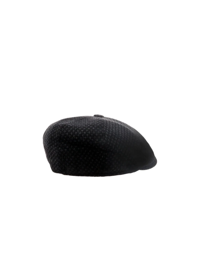 Siyah %50 Polyester ,%50 Yün Sapka - 3
