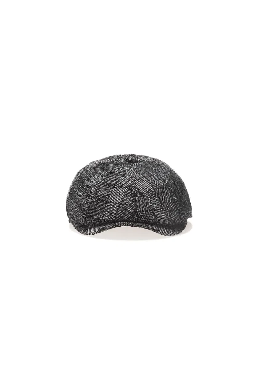 Siyah %50 Polyester ,%50 Yün Sapka - 2