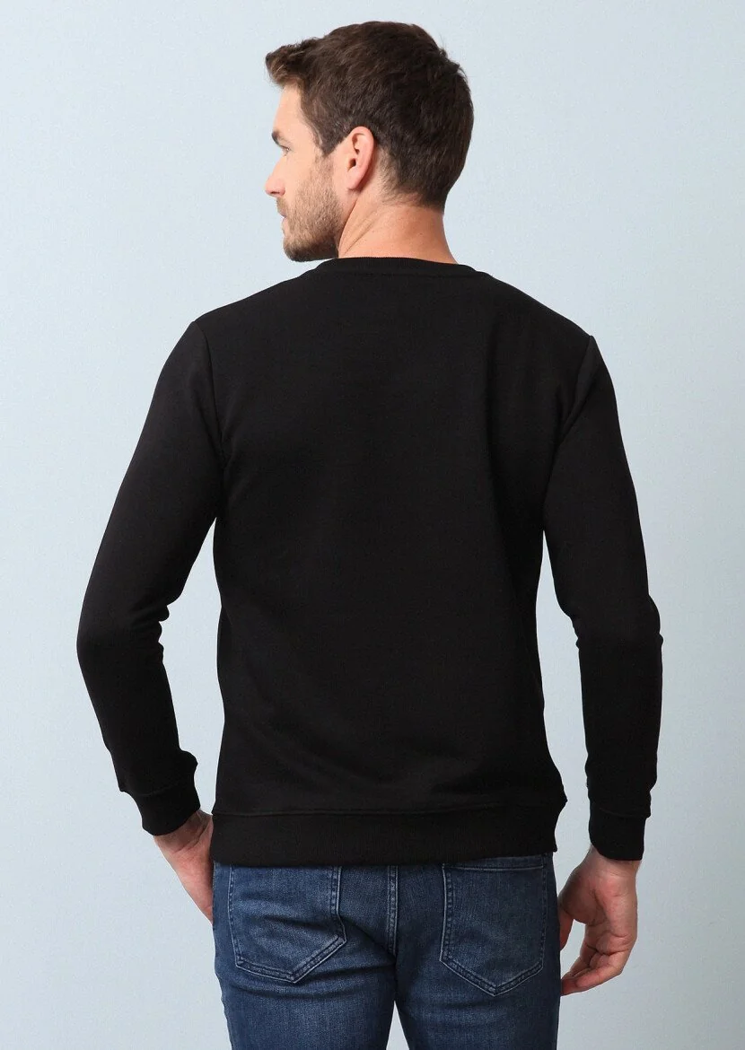 Siyah Baskılı Sweatshırt - 5