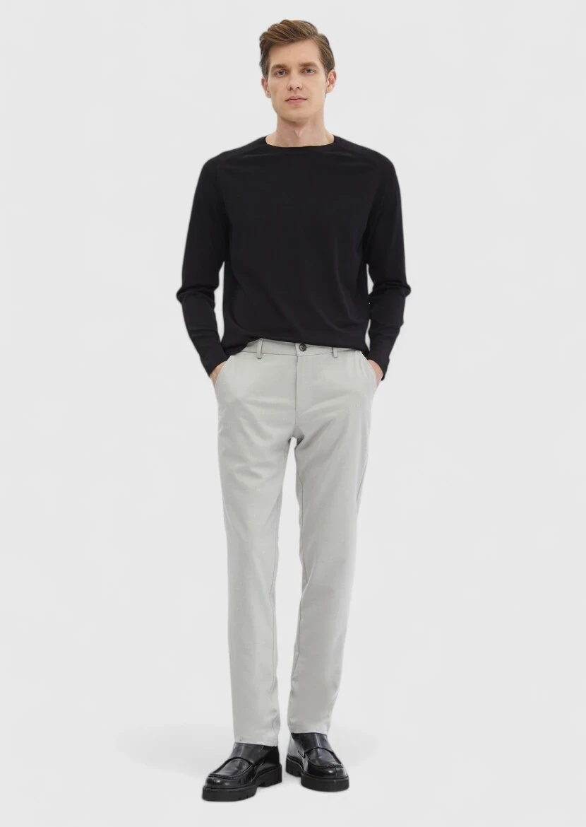 Siyah Bisiklet Yaka Jakarlı Triko Kazak - RAMSEY