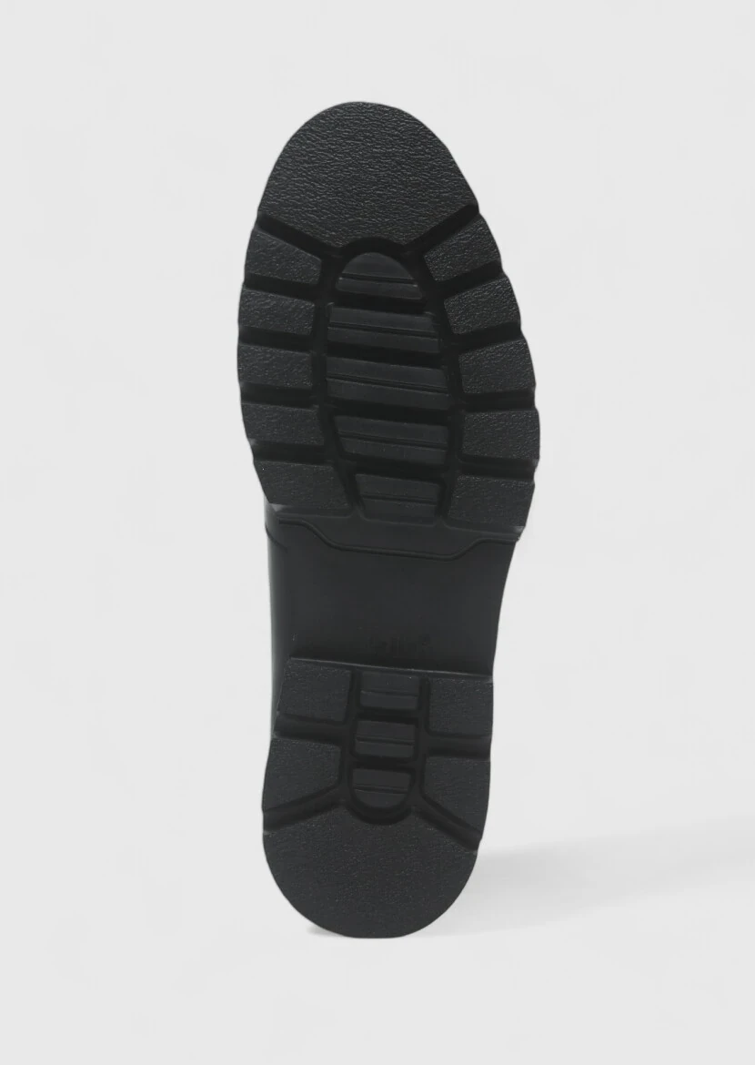 Siyah Deri Casual Ayakkabı - 4