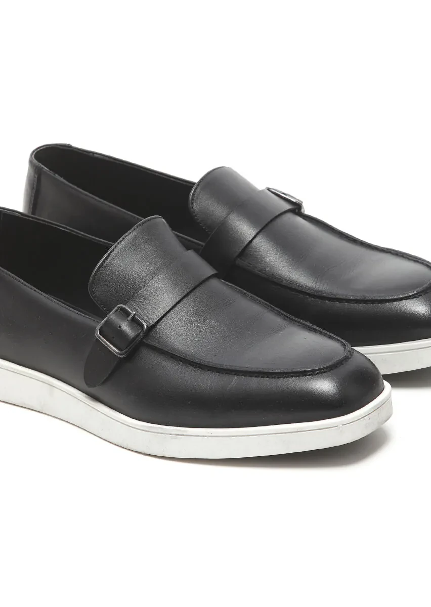 Siyah Deri Casual Loafer - 3