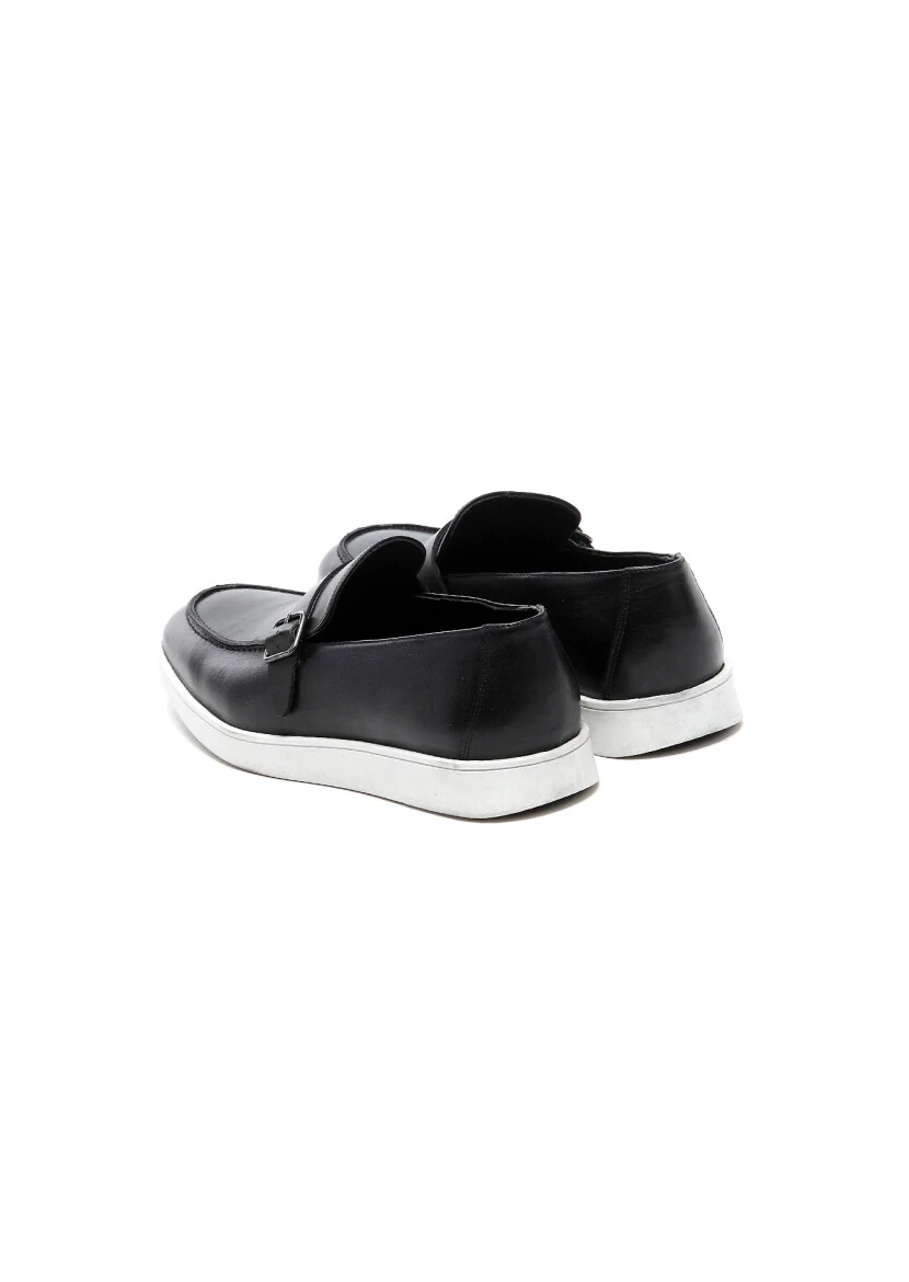 Siyah Deri Casual Loafer - 4