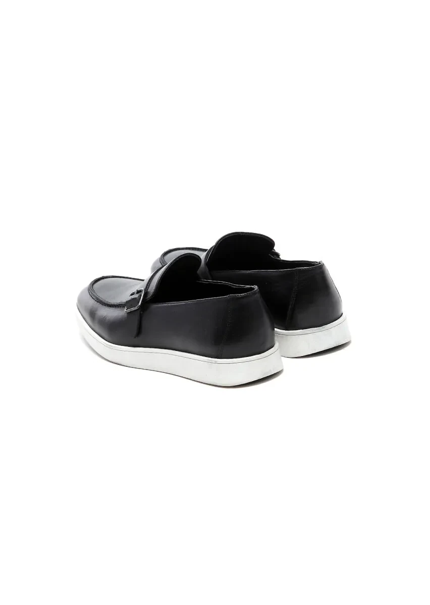 Siyah Deri Casual Loafer - 4
