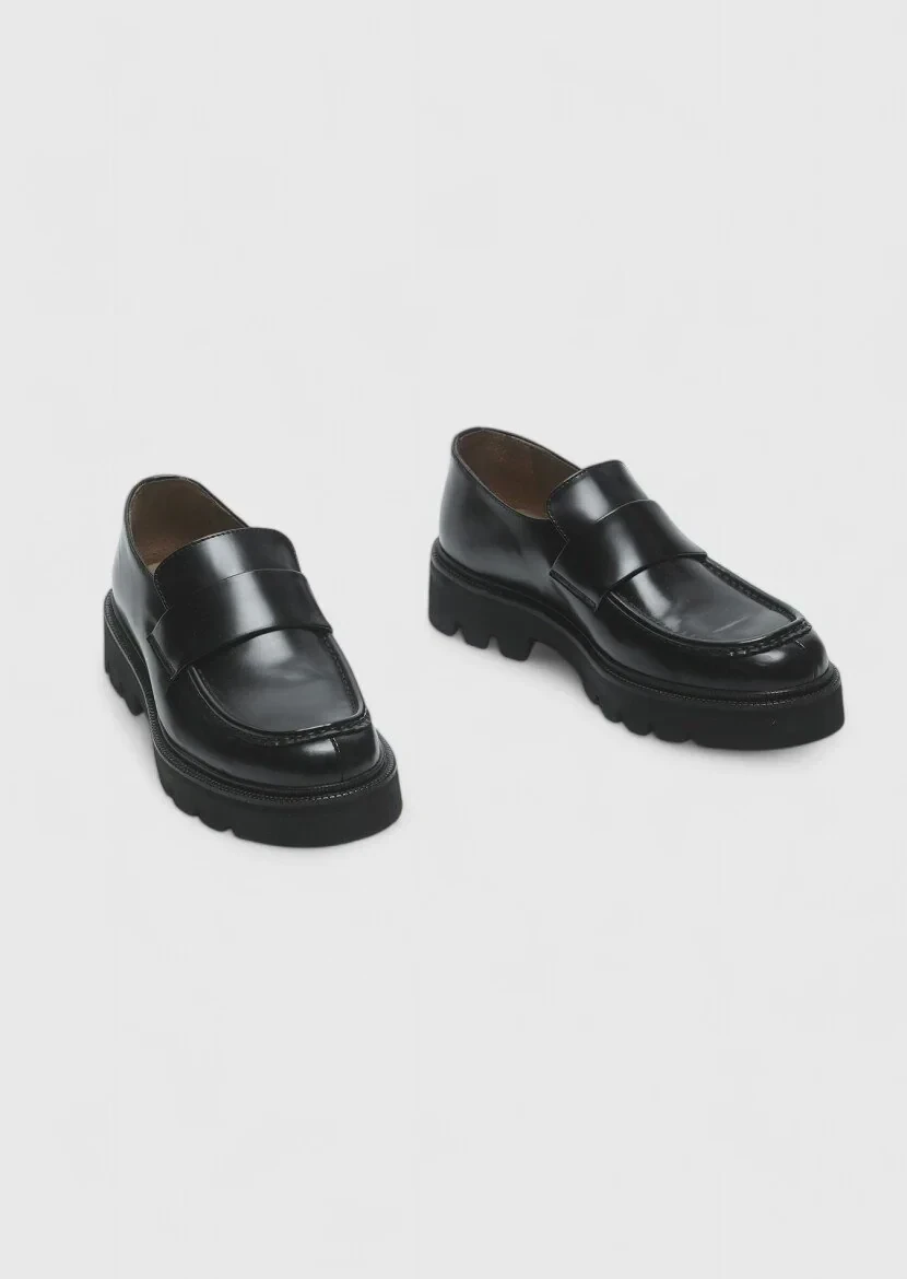 Siyah Deri Casual Loafer - 3