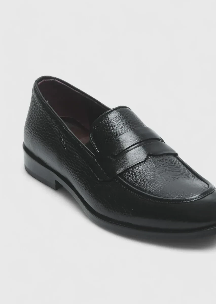 Siyah Deri Casual Loafer - 2