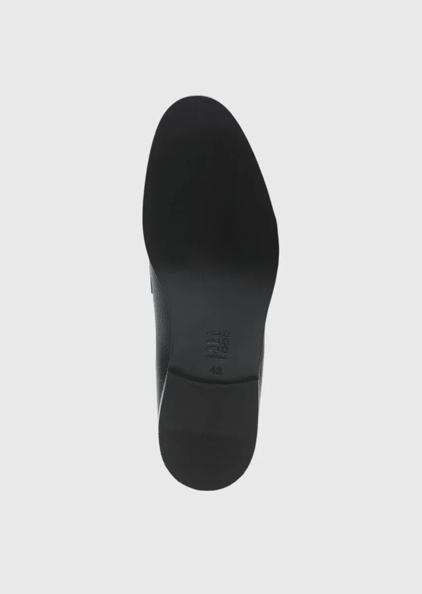 Siyah Deri Casual Loafer - 4