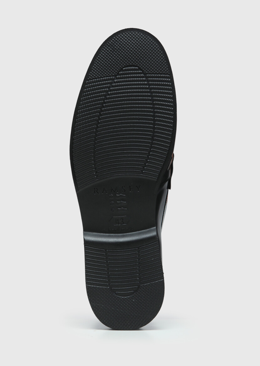 Siyah Deri Casual Loafer - 4