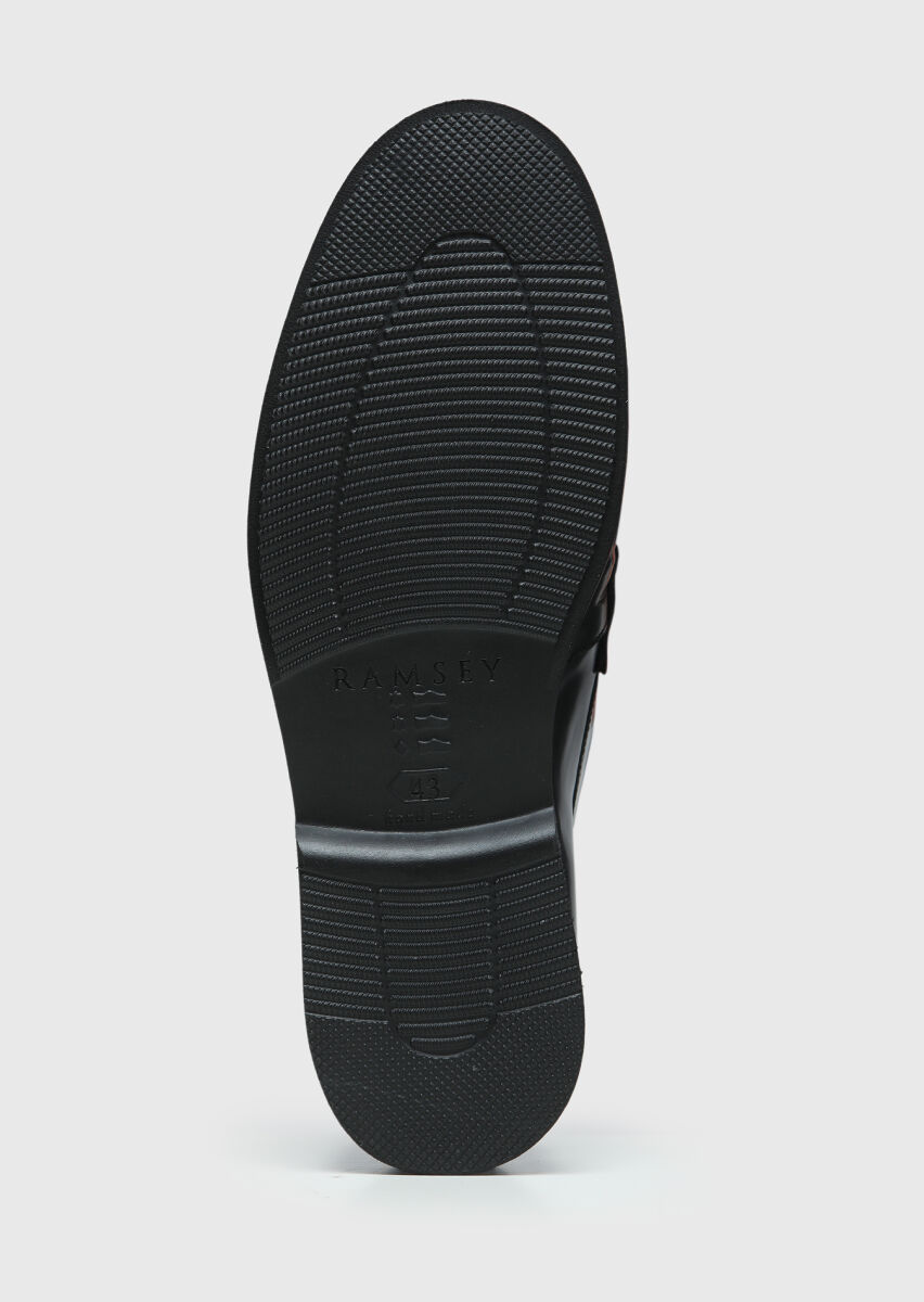 Siyah Deri Casual Loafer - 4