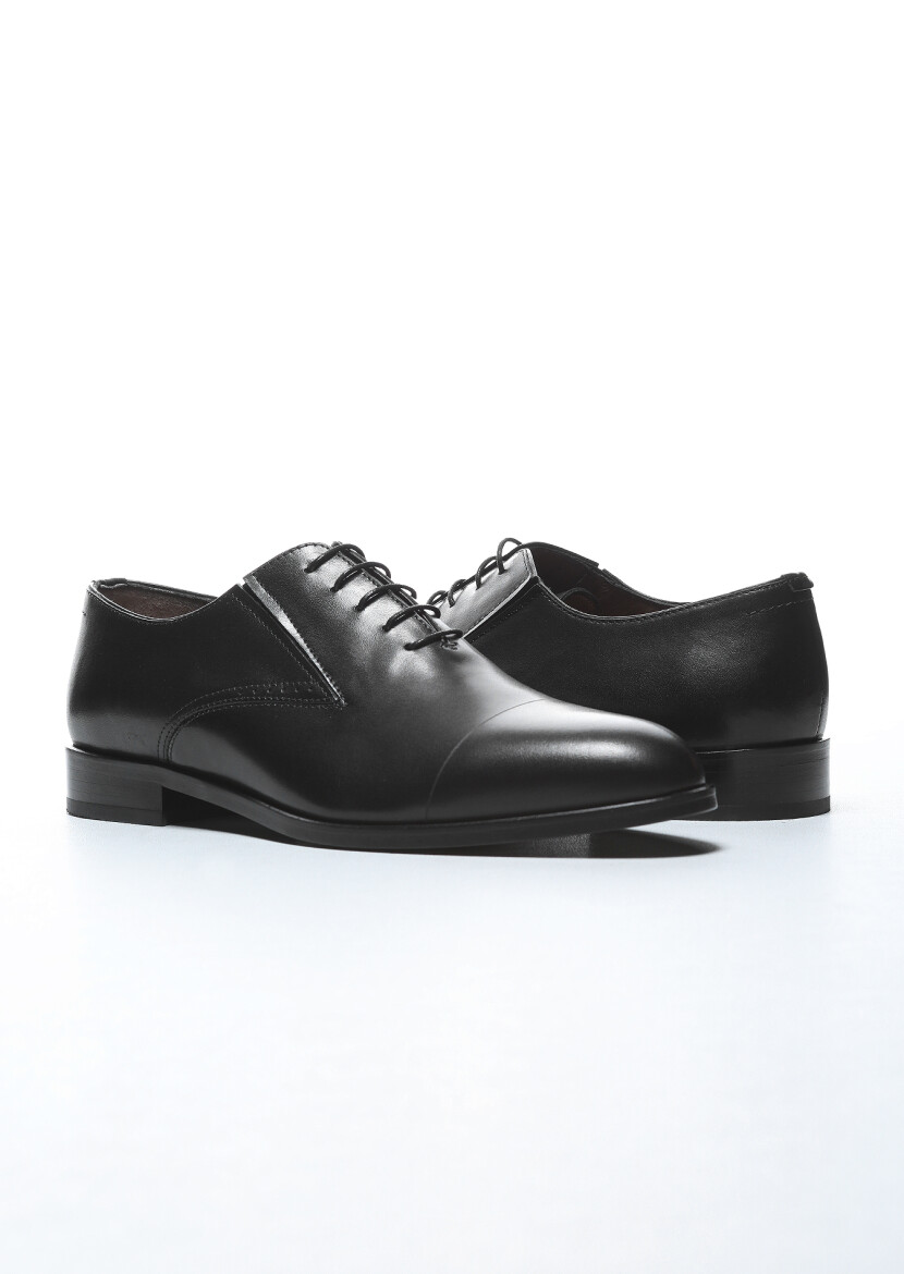 Siyah Deri Klasik Ayakkabı - 3