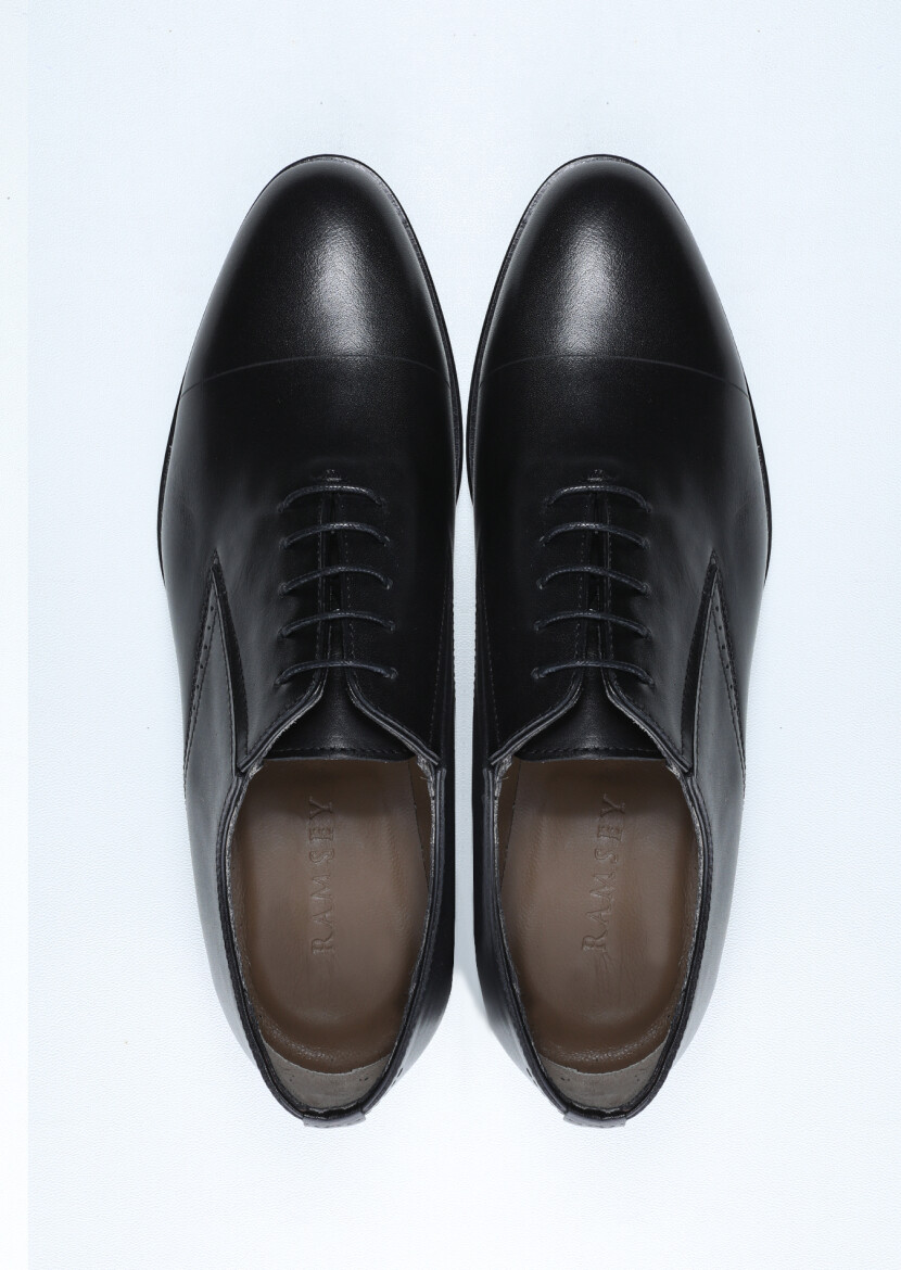 Siyah Deri Klasik Ayakkabı - 5