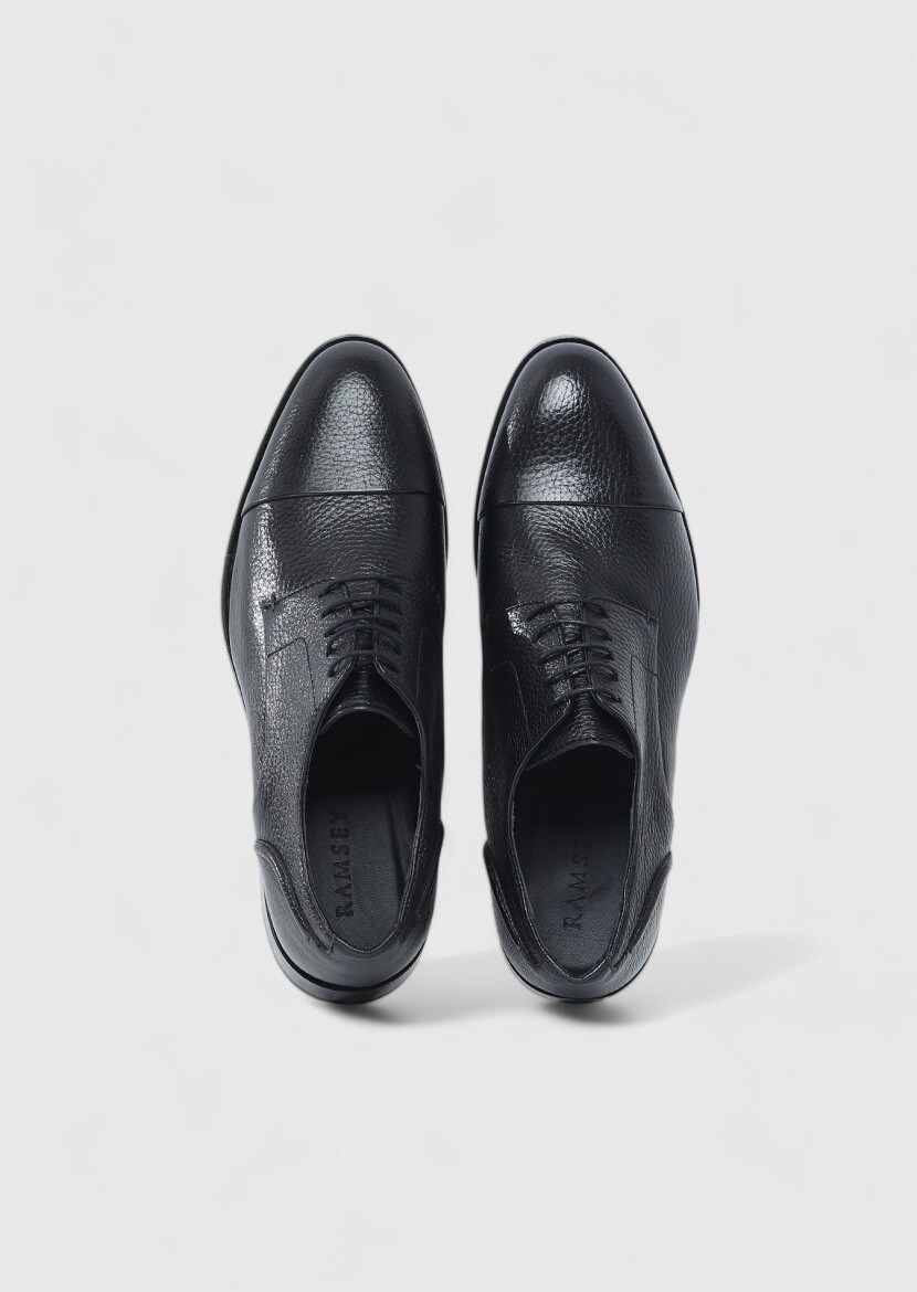 Siyah Deri Klasik Ayakkabı - 6