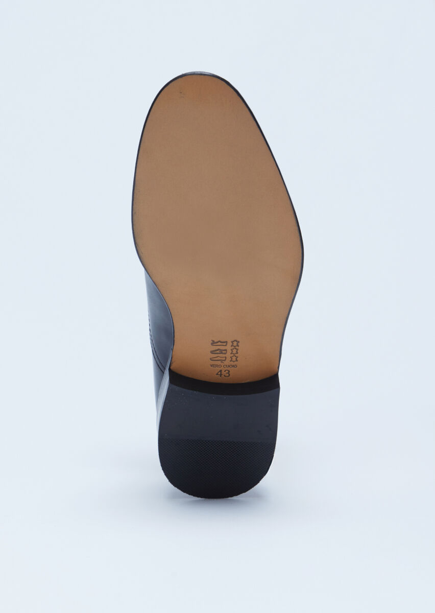 Siyah Deri Klasik Ayakkabı - 4