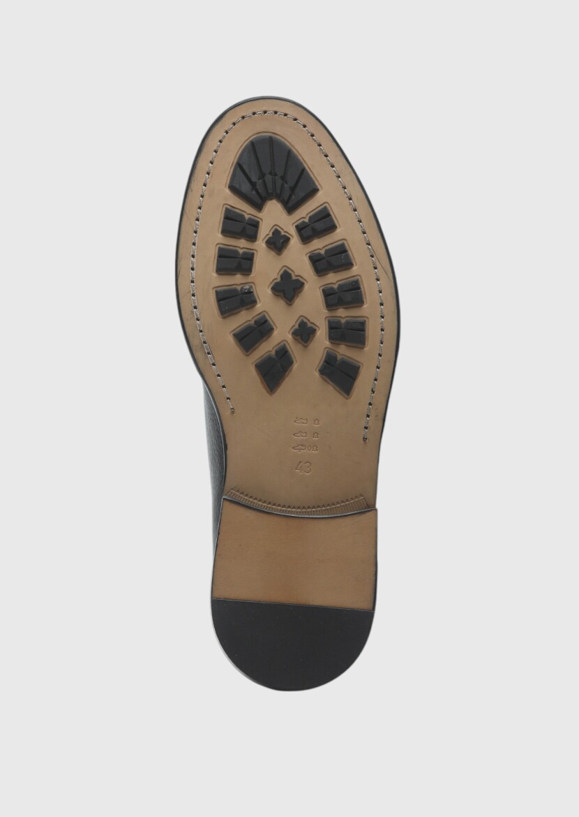 Siyah Deri Klasik Ayakkabı - 4