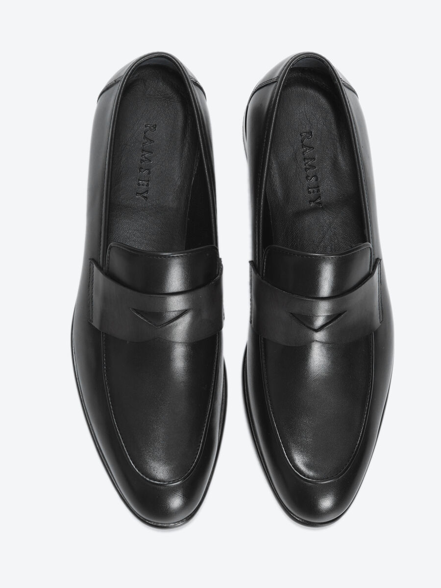 Siyah Deri Klasik Loafer - 5
