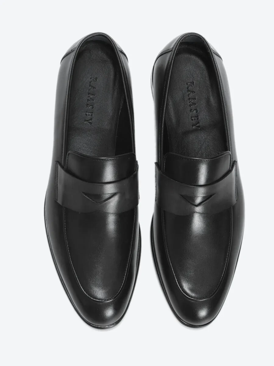 Siyah Deri Klasik Loafer - 5