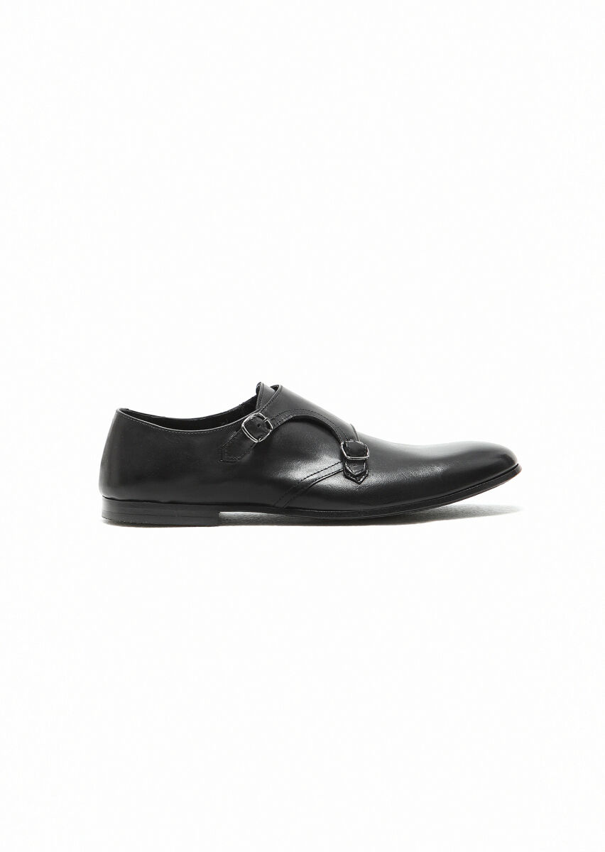 Siyah Deri Klasik Loafer - 1