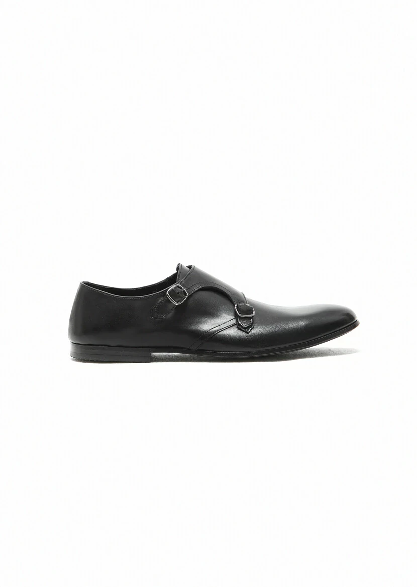 Siyah Deri Klasik Loafer - 1