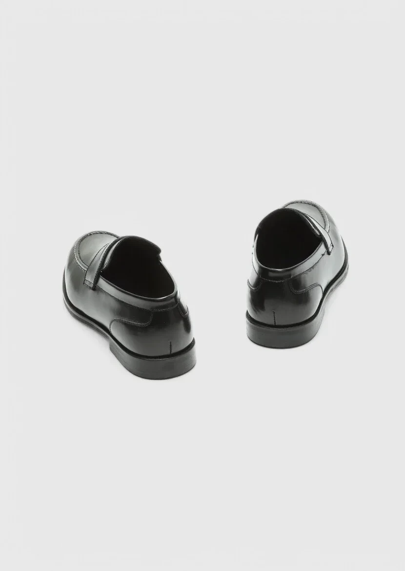 Siyah Deri Klasik Loafer - 5