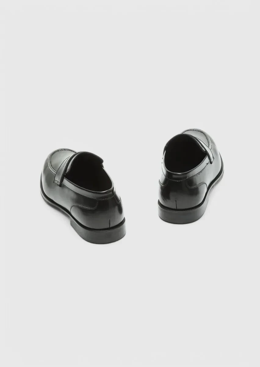 Siyah Deri Klasik Loafer - 5