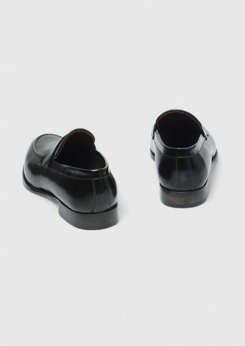 Siyah Deri Klasik Loafer - 5