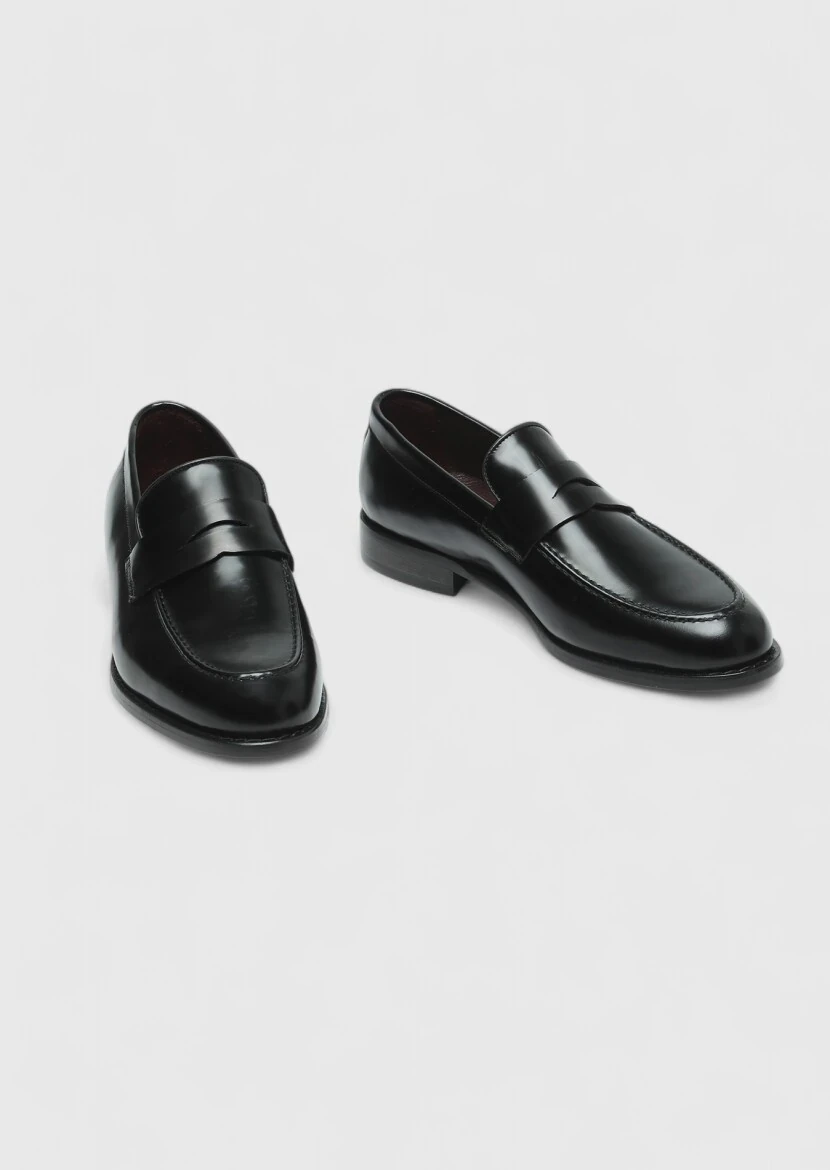Siyah Deri Klasik Loafer - 3