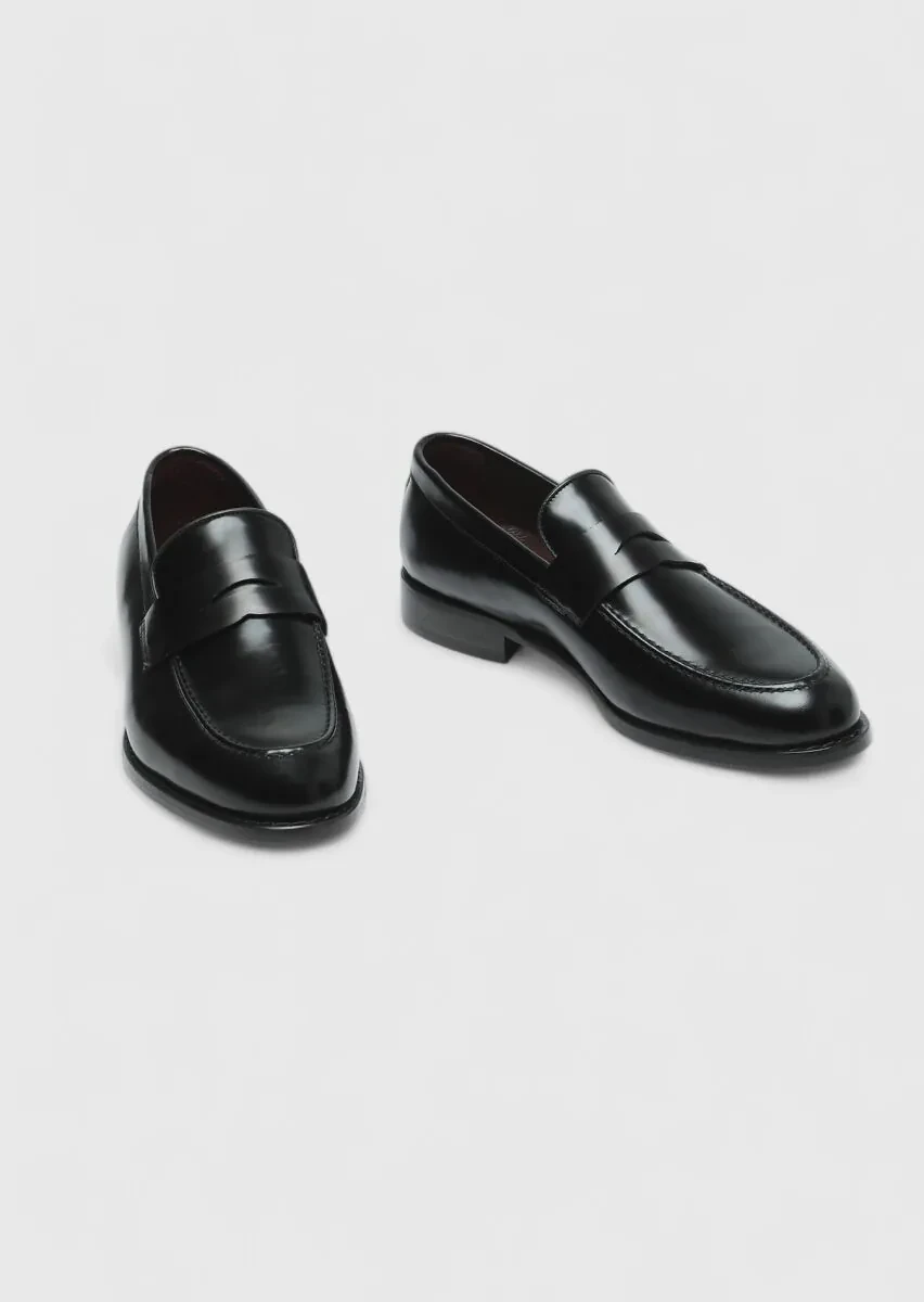 Siyah Deri Klasik Loafer - 3
