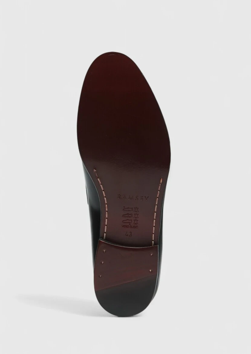 Siyah Deri Klasik Loafer - 4