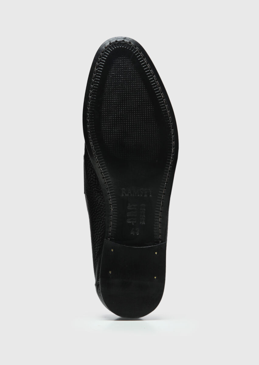 Siyah Deri Klasik Loafer - 4