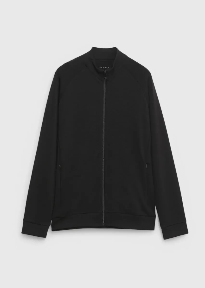 Siyah Dik Yaka Düz Sweatshırt - 7