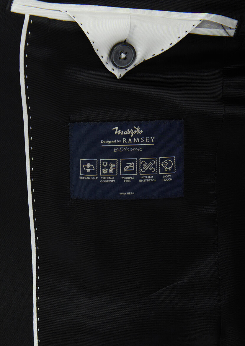 Siyah Düz %100 Yün Takım Elbise - 6