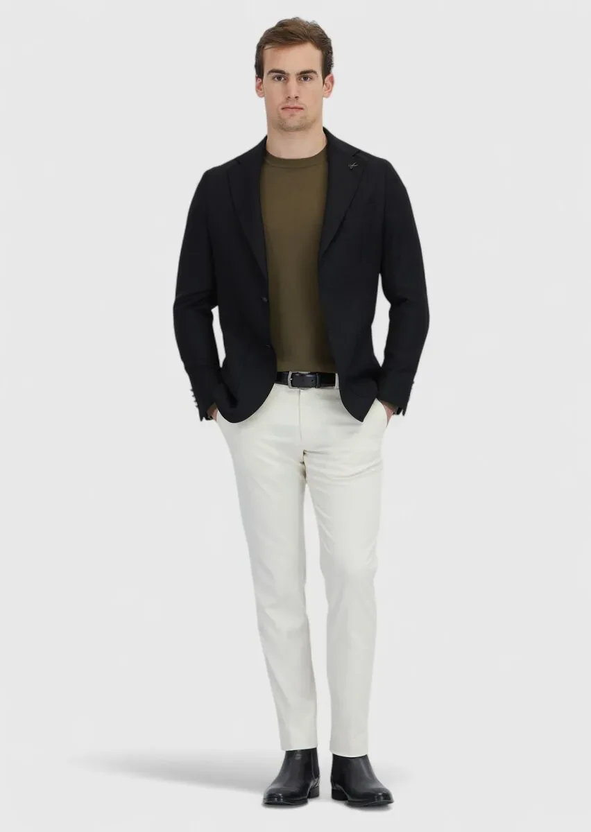 Siyah Düz Comfort Fit %100 Yün Ceket - 2