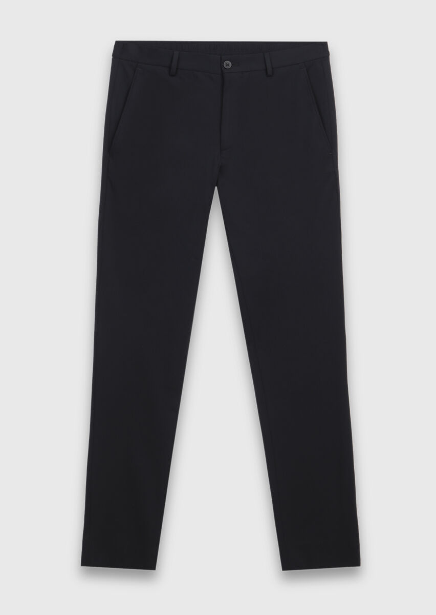 Siyah Düz Comfort Fit Örme Takım Elbise - 6