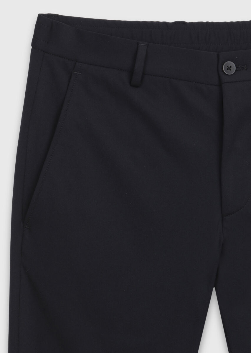 Siyah Düz Comfort Fit Örme Takım Elbise - 9