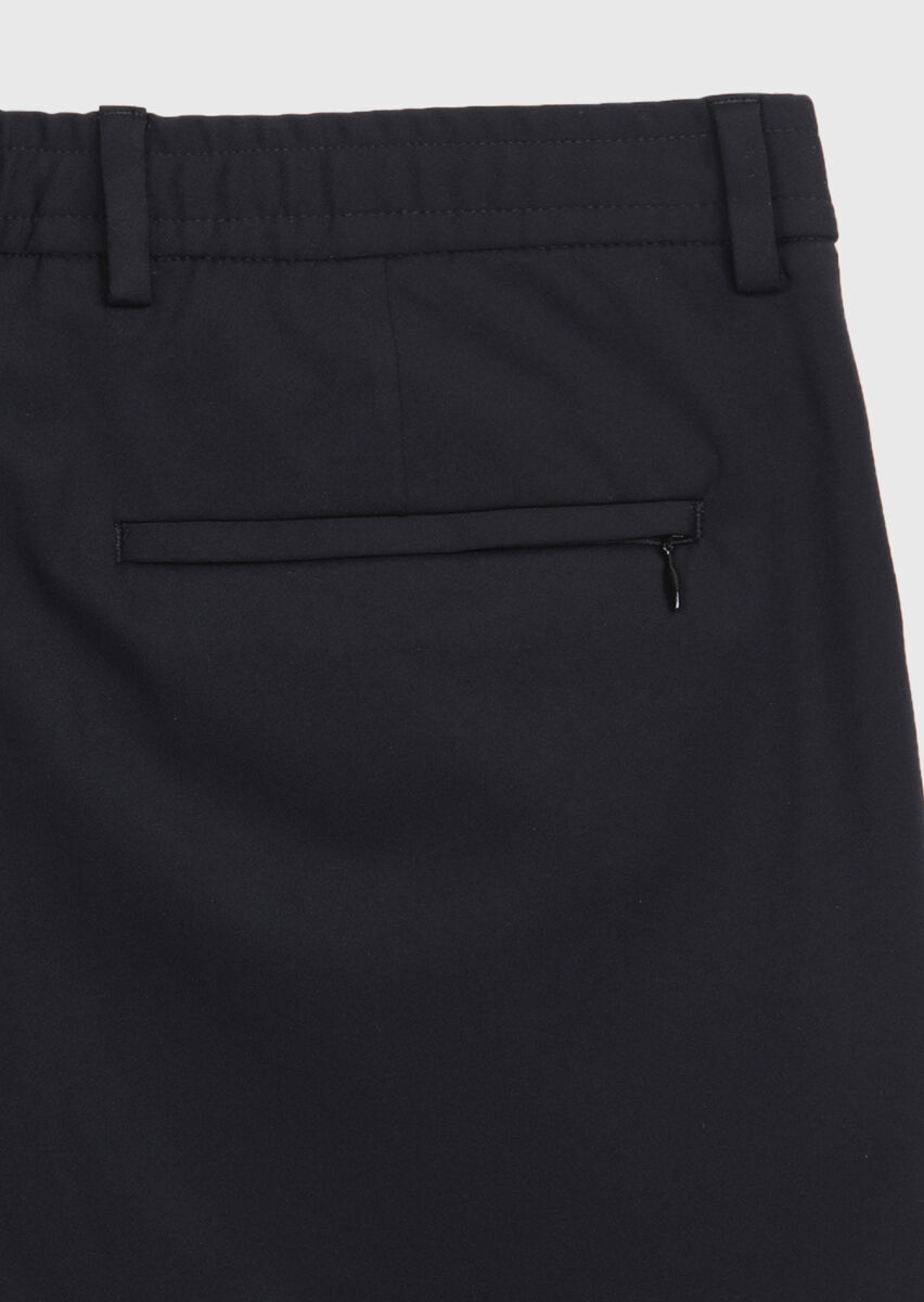 Siyah Düz Comfort Fit Örme Takım Elbise - 10