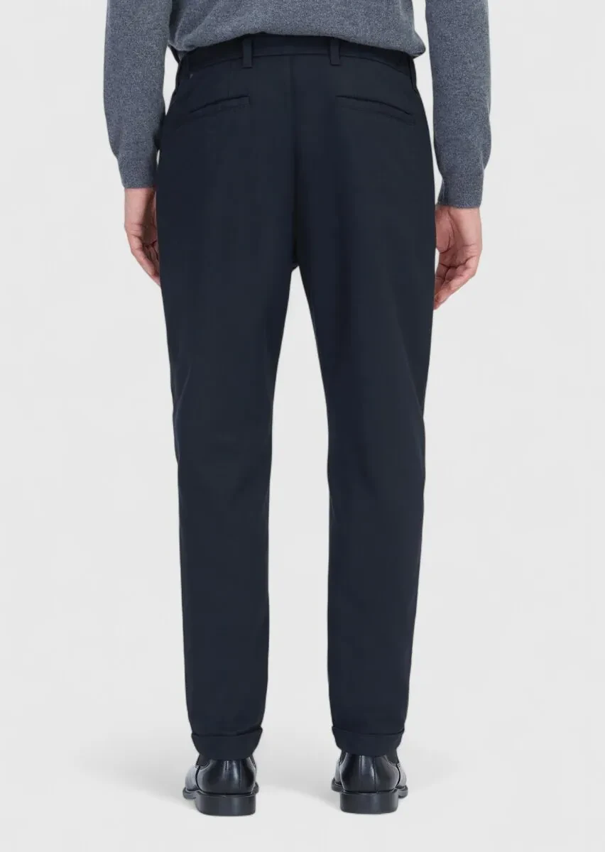 Siyah Düz Dokuma Jogging Fit Casual Pamuk Karışımlı Pantolon - 5