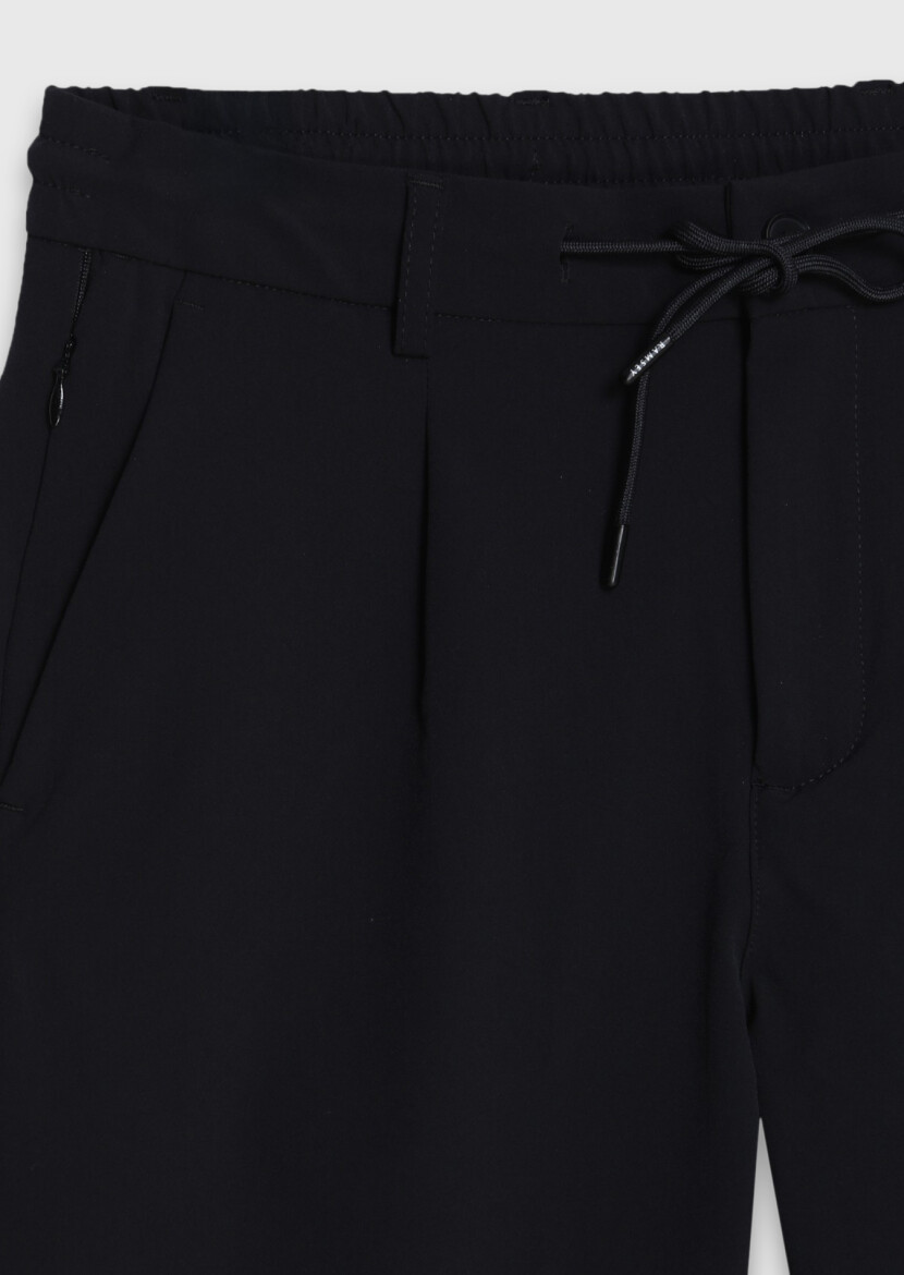 Siyah Düz Dokuma Jogging Fit Casual Pantolon - 6