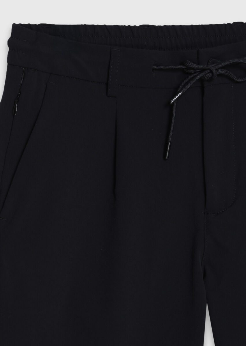 Siyah Düz Dokuma Jogging Fit Casual Pantolon - 6