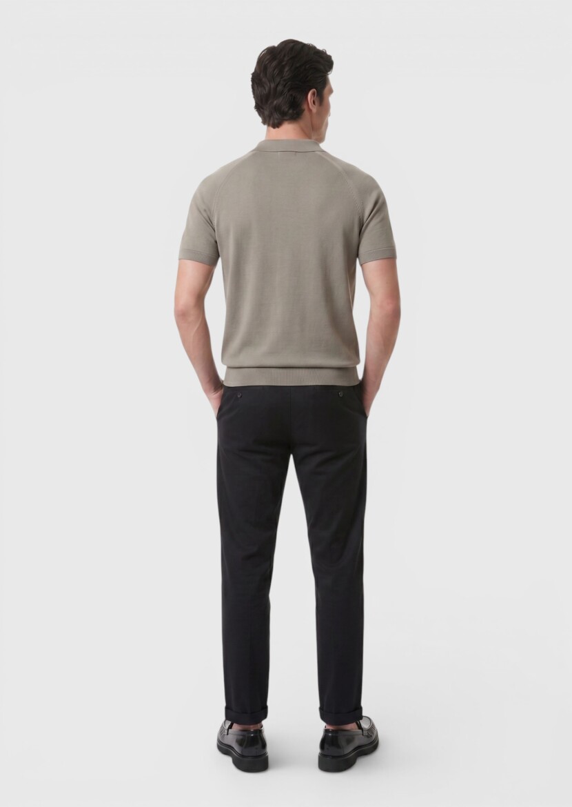Siyah Düz Dokuma Jogging Fit Casual Pantolon - 4
