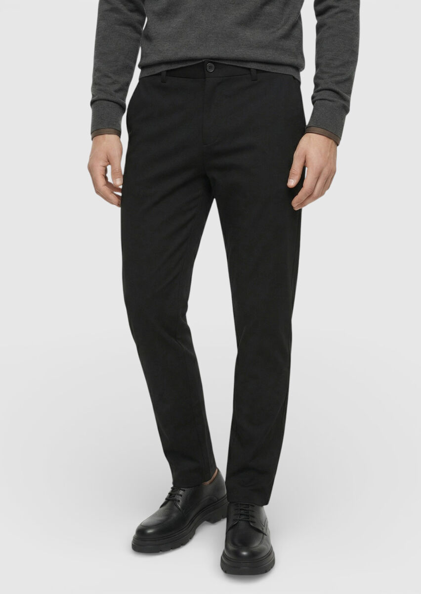 Siyah Düz Dokuma Jogging Fit Casual Pantolon - 3