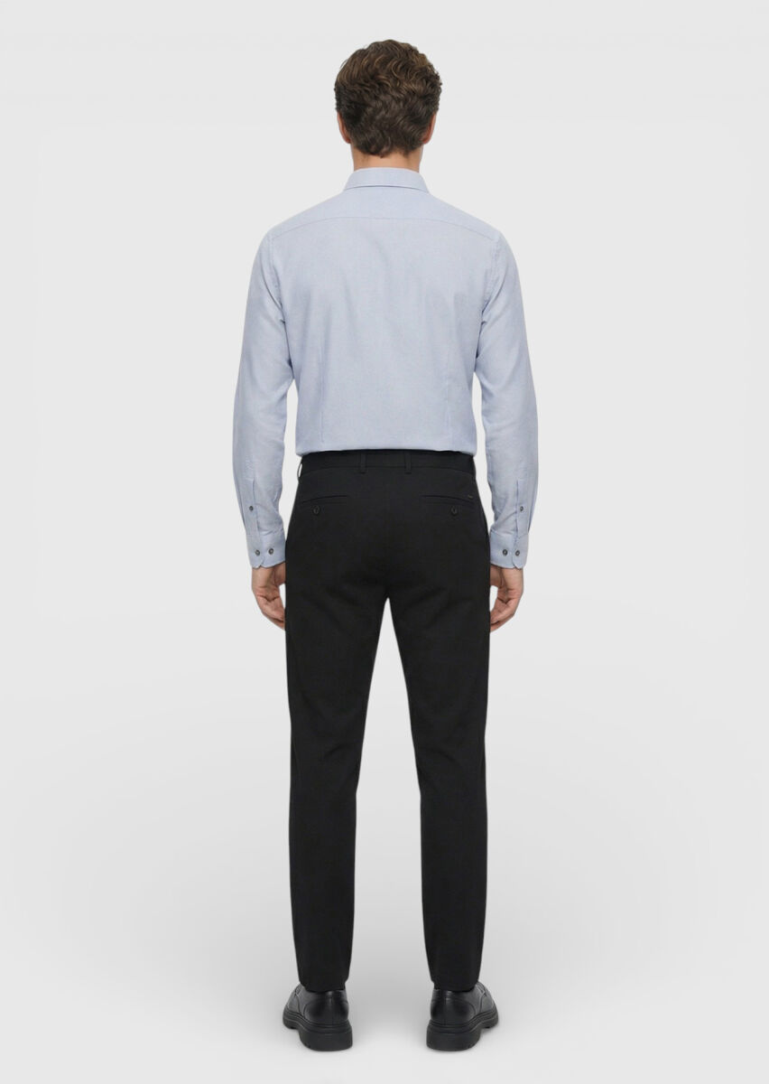 Siyah Düz Dokuma Jogging Fit Casual Pantolon - 4