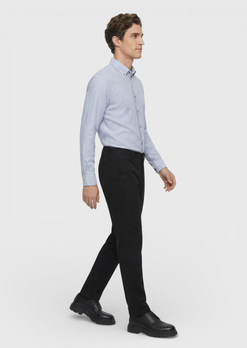 Siyah Düz Dokuma Jogging Fit Casual Pantolon - 3