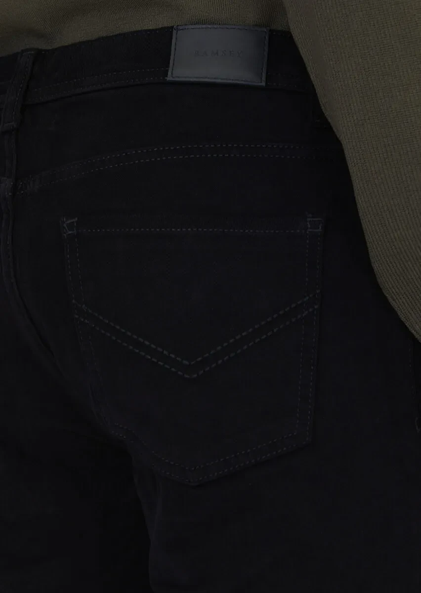 Siyah Düz Dokuma Slim Fit Casual Pamuk Karışımlı Pantolon - 4