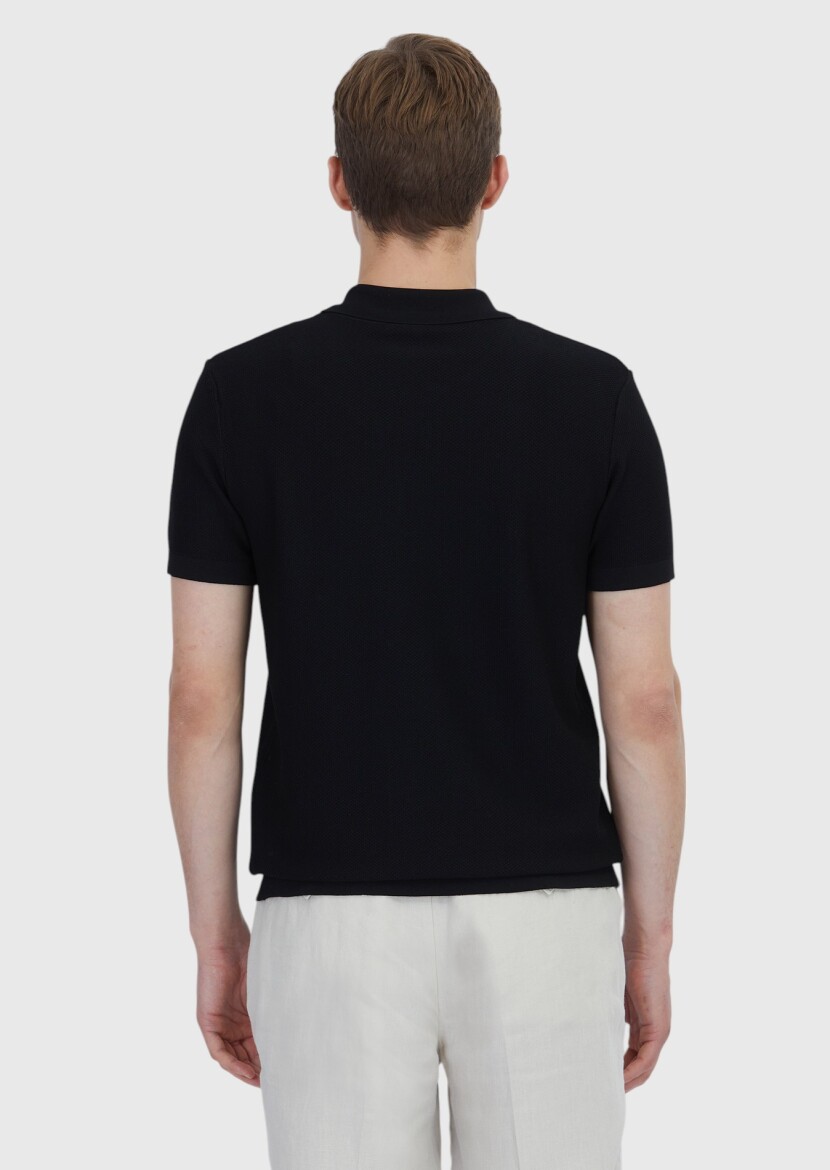 Siyah Düz Örgü Triko - 5